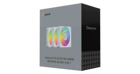 Фото Ocypus Gamma F12 Elite WH ARGB REVERSE BLADE 3 IN 1, 120x120x25mm, 4-PIN PWM, 600-1800 RPM, 26 DBA MAX, HYDRO BEARING
