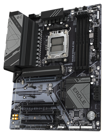 Фото GIGABYTE B650 EAGLE AX, AM5, B650, 4*DDR5, 4*SATA, 3*M.2, 2*USB 3.2, 6*USB 2.0, Type-C, 4*PCIx16, DP+HDMI, ATX