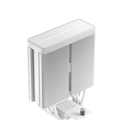 Фото DEEPCOOL AG400 WH ARGB V2 LGA1851/1700/1200/115X/AM5/AM4 (18шт/кор, TDP 220W, PWM, ARGB Fan 120mm, 4 тепл. трубки, белый) RET (R-AG400-WHAMMN-GJD)