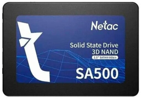 Фото Netac SSD SA500 2TB 2.5 SATAIII 3D NAND, R/W up to 530/475MB/s, TBW 960TB, 3y wty