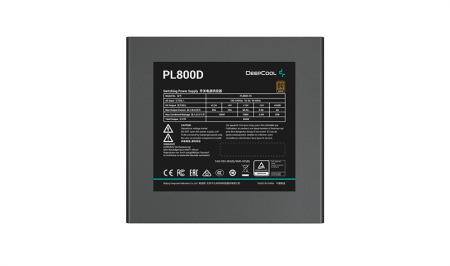 Фото Deepcool PL800D (ATX 3.0, 800W, PWM 120mm fan, Active PFC+DC to DC, 80+ BRONZE) RET (R-PL800D-FC0B-WDEU-V2)