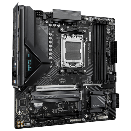 Фото GIGABYTE B850M EAGLE WF6E, AM5, B850, 4*DDR5, 4*SATA, 2*M.2, 3*USB 3.2, 4*USB 2.0, Type-C, 2*PCIx16, 2*DP+HDMI, mATX