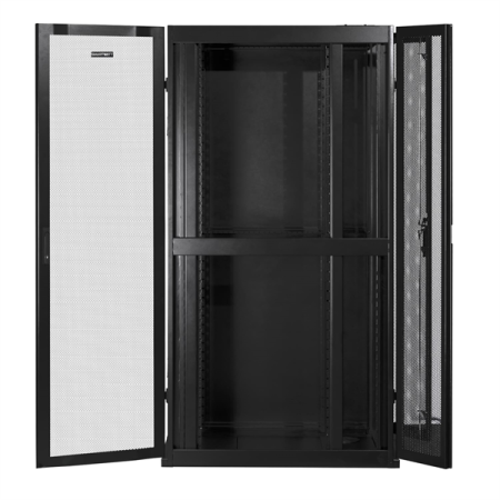 Фото SMARTWATT Серверный шкаф Rack S-Series 42U 600x1070мм, двери с перфорацией, боковые панели 4шт и ролики в комплекте, черный (4512020620015)
