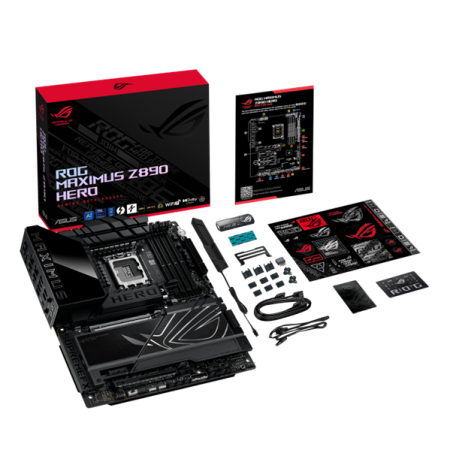 Фото ASUS ROG MAXIMUS Z890 HERO, LGA1851, Z890, 4*DDR5, 4*SATA, 6*M.2, 8*USB 3.2, Type-C, 2*PCIx16, 1*PCIx1, 2*Thunderbolt™ 4, HDM, ATX; 90MB1ID0-M0EAY0