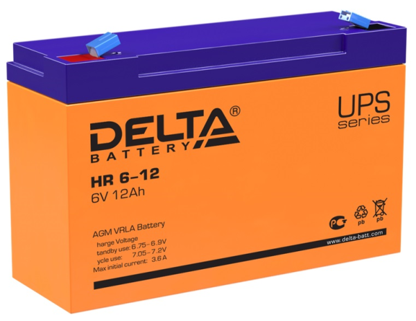 Delta Аккумуляторная батарея для ИБП HR 6-12 (6V / 12Ah) (4614010180015)
