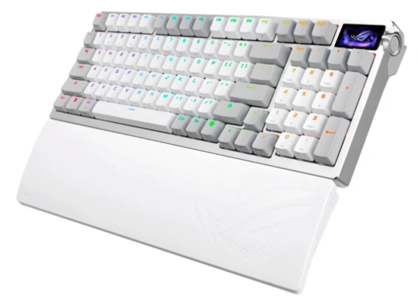 Фото ASUS M901 ROG AZOTH 96 HE, Wired, 2.4GHz RF, Bluetooth 5.1, 96%, ABS, RGB Lighting, White