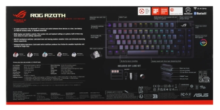 Фото ASUS M701 ROG AZOTH, Wired, 2,4Hz, Bluetooth 5.1, 75%, PBT, RGB, Black