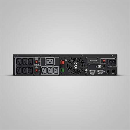 Фото CyberPower PR3000ELCDRT2U Line-Interactive 3000VA/2700W USB/RS-232/Dry/EPO/SNMPslot/RJ11/45/EBM (9 IEC С13, 1 IEC C19) EOL
