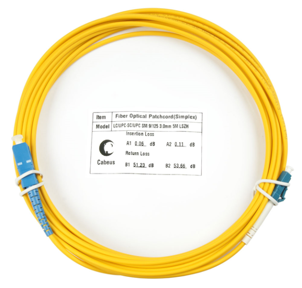 Cabeus FOP(s)-9-LC-SC-7m Шнур оптический simplex LC-SC 9/125 sm 7м LSZH