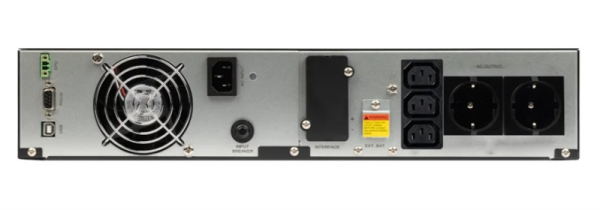 Фото SMARTWATT ИБП онлайн, чистый синус, 1000/900 ВА/Вт, стоечный/напольный, LCD дисплей, порт USB, RS232, EPO, SNMP слот, Shuko socket CEE7/4 - 2 шт., IEC13 - 3 шт., встроенные АКБ 2*9 Ач (3703020040004)