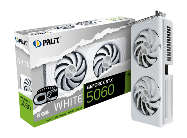 PALIT NE75060U19P1-GB2063M RTX5060 WHITE OC 8GB GDDR7 128bit 3-DP HDMI/sticker