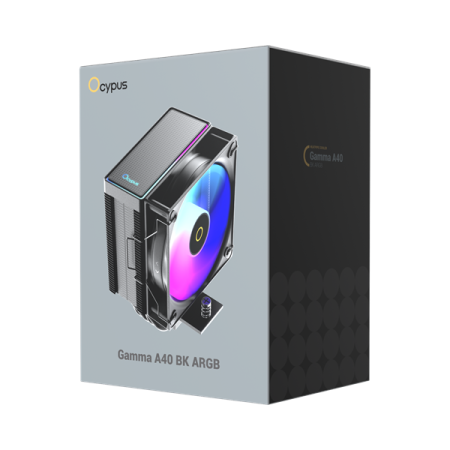Фото Ocypus Gamma A40 BK ARGB, 100mm ARGB FAN, Top ARGB Panel, 4 HEAT PIPES, 4-PIN PWM, 600-2400 RPM, 29DBA, HYDRO BEARING, LGA115X/1200/1700/18XX, AM4/AM5