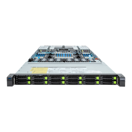 Фото Шасси серверное Gigabyte Server Platform R183-S96 / 1U / 2xIntel (Gen 4/5) / 2xHS / 32xDIMM / 12xSFF NVME/SAS/SATA / 2x1GbE / 2xOCP 3.0 / 2xFHHL / 2x1600W / Rails / 1Y (analog R183-S92)