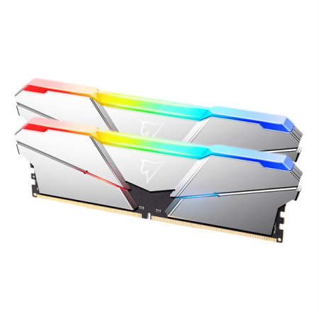 Фото Netac Shadow RGB 32GB (2x16GB) DDR5-5600 (PC5-44800) C40 40-40-40-77 1.2V XMP Dual DIMM Kit Silver