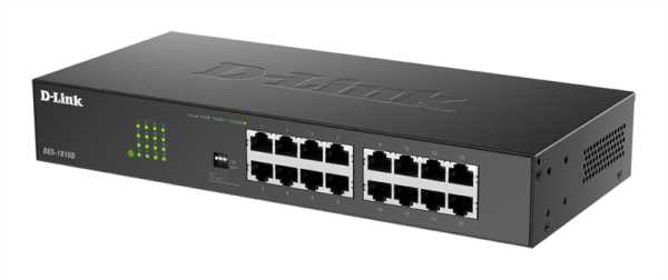 Фото D-Link Неуправляемый коммутатор, 16x1000Base-T, DIP-переключатель, защита от статического электричества до 1 кВ