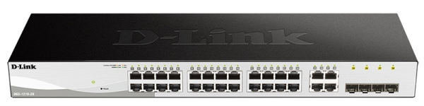 Фото D-Link Управляемый L2 коммутатор, 24x1000Base-T, 4xCombo 1000Base-T/SFP, защита от статического электричества до 6 кВ, CLI