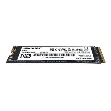 Фото Patriot SSD P320 512GB M.2 2280 NVMe PCIe 3.0 x4 R3000/W2200 TBW 240TB 3D NAND