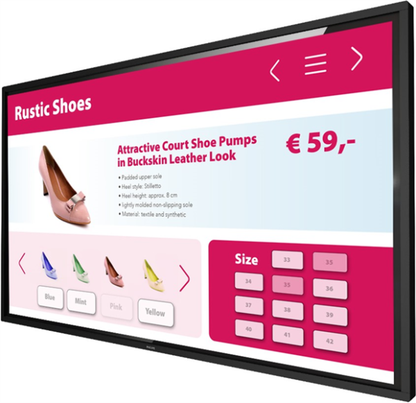 Фото 55" Philips 55BDL3452T Multi-touch IPS 3840x2160 16:9 8ms 178/178 400cd 1300:1 2*HDMI DVI VGA USB mSD OPS RJ45 RS232C IR Speakers Android Wi-fi