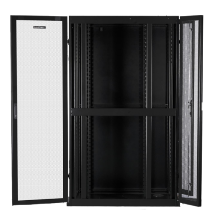 Фото SMARTWATT Серверный шкаф Rack S-Series 42U 600x1200мм, двери с перфорацией, боковые панели 4шт и ролики в комплекте, черный (4512020620014)