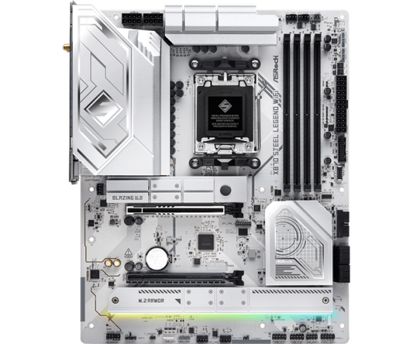 Фото ASROCK X870 STEEL LEGEND WIFI, AM5, X870, 4*DDR5, 4*SATA, 3*M.2, 4*USB 2.0, 5*USB 3.2, 2*Type-C, 2*PCIx16, 1*M.2 (Key E), HDMI, ATX