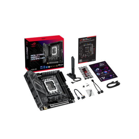Фото ASUS ROG STRIX B860-I GAMING WIFI, LGA1851, B860, 2*DDR5, 4*SATA, 2*M.2, 6*USB 3.2, Type-C, 1*PCIx16, DP+HDMI, mITX; 90MB1JB0-M0EAY0