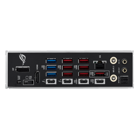 Фото ASUS ROG STRIX Z890-E GAMING WIFI, LGA1851, Z890, 4*DDR5, 4*SATA, 7*M.2, 10*USB 3.2, 2*Type-C, 2*PCIx16, 2*Thunderbolt™ 4, HDMI+DP, ATX; 90MB1IM0-M0EAY0