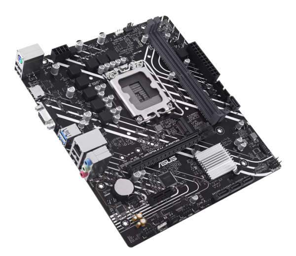 Фото ASUS PRIME H610M-K ARGB, LGA1700, H610, 2*DDR5, 2*DDR5, 4*SATA, 1*M.2, 2*USB 3.2, 4*USB 2.0, 1*PCIx16, 1*PCIx1, VGA+HDMII, mATX