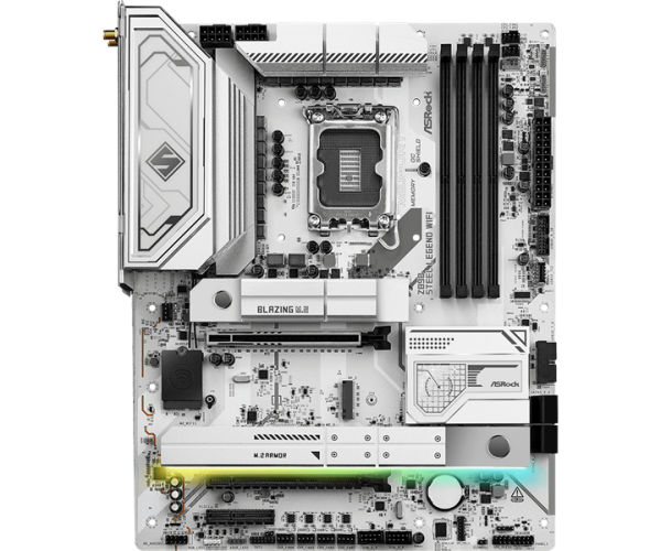 Фото ASROCK Z890 STEEL LEGEND WIFI, LGA1851, Z890, 4*DDR5, 4*SATA, 4*M.2, 6*USB 3.2, 2*USB 2.0, 2*Type-C, 2*PCIx16, 1*PCIx4, 1*M.2 (Key E), HDMI, ATX