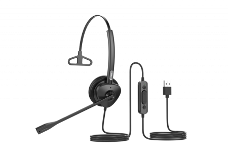 Фото Fanvil HT301-U Моно гарнитура USB, кож.зам., HD Audio, складной микрофон, 1,8м., 73г.
