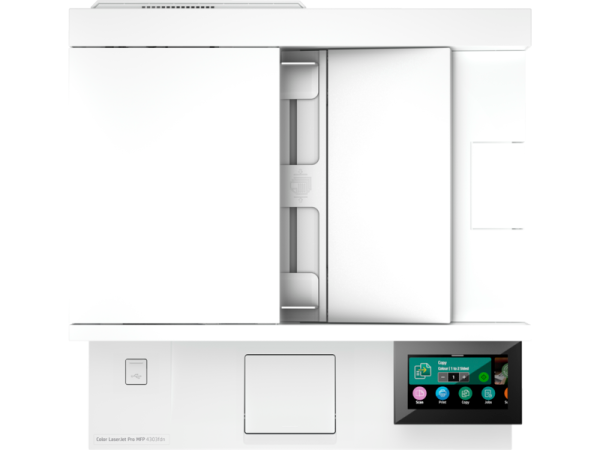 Фото HP Color LaserJet Pro MFP 4303fdn (p/c/s/f, A4,600 dpi,33(35)ppm,512Mb,2 trays 50+250,4.3'' touch display,Duplex, DADF50,USB/GigEth/4 cart.in box black 2000&cmy1000 pages, repl. W1A79A)