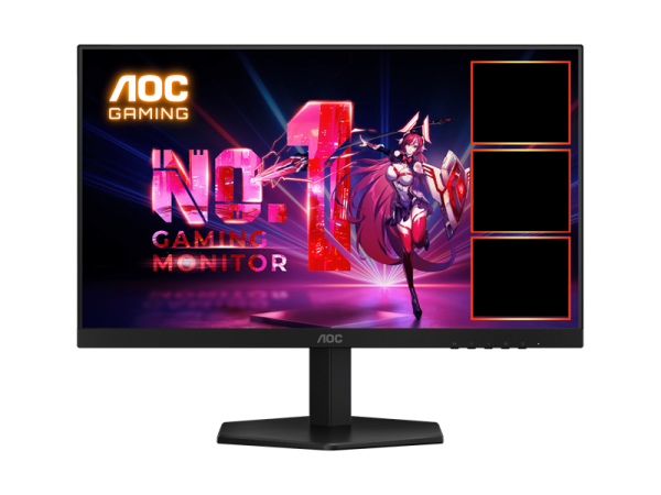 23,8" AOC Gaming 1920x1080 WLED 16:9 IPS 300cd, 1000:1, 80M:1, 1ms, 178°/178°, HDMI, DP, 180Hz, Tilt, VESA, Internal, Black, 3y