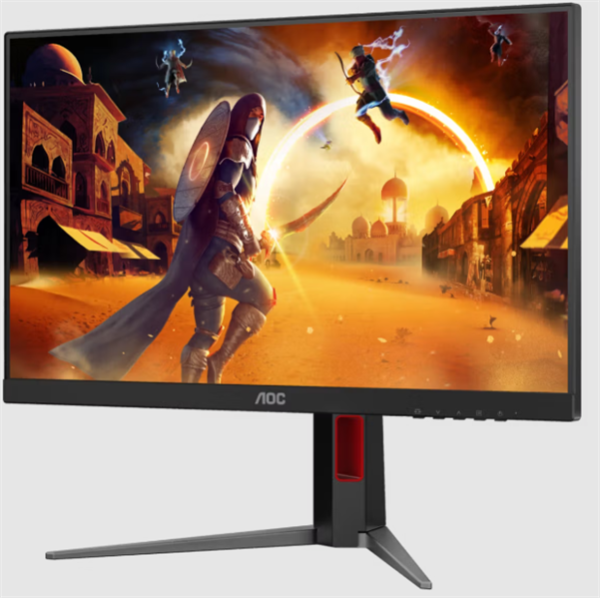 Фото 23,8" AOC Gaming 1920x1080 WLED 16:9 IPS 300cd, 1000:1, 80M:1, 1ms, 178°/178°, 2xHDMI, DP, 200Hz, Speakers, Tilt, Height, Swivel, Pivot, VESA, Internal, Black/Red, 3y