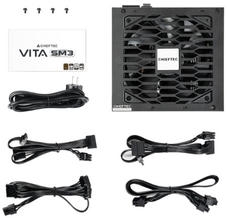 Фото Chieftec Vita SM3 BPX-750-C (ATX 3.1, 750W, 80 PLUS BRONZE, Active PFC, 120mm fan, Semi-modular Cable Management) Retail