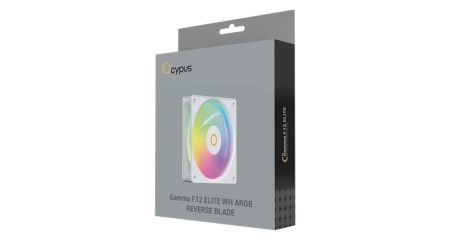 Фото Ocypus Gamma F12 Elite WH ARGB REVERSE BLADE, 120x120x25mm, 4-PIN PWM, 600-1800 RPM, 26 DBA MAX, HYDRO BEARING