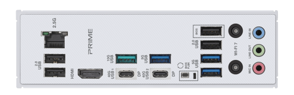 Фото ASUS PRIME X870-P WIFI, AM5, X870, 4*DDR5, 2*SATA, 4*M.2, 4*USB 3.2, 2*USB 2.0, 2*Type-C, 5*PCIx16, HDMI, ATX; 90MB1IS0-M0EAY0