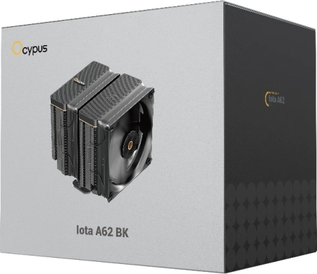 Фото Ocypus Iota A62 BK, 2x120mm FAN, Display Panel, 6 HEAT PIPES, 4-PIN PWM, 500-2000 RPM, 29DBA, FDB, LGA115X/1200/1700/18XX, AM4/AM5