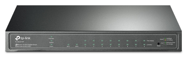 TP-Link SG2210P, Omada™ 8-Port Gigabit Smart PoE+ Switch with 2 SFP Slots, 61 W PoE