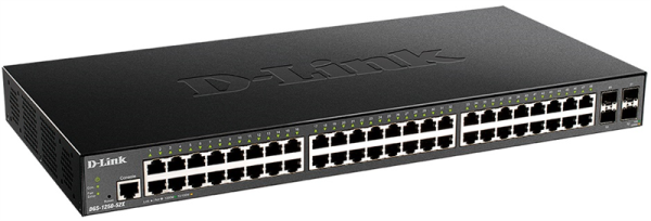 Фото D-Link Управляемый L2 коммутатор, 48x1000Base-T, 4х10GBase-X SFP+, CLI, консольный порт RJ-45