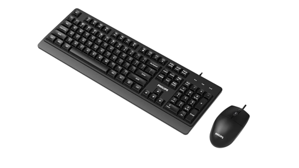 Фото Philips Проводной Комплект SPT6247, USB 2.0 104 клав/3 кнопки, 1200dpi, русская заводская раскладка, чёрный