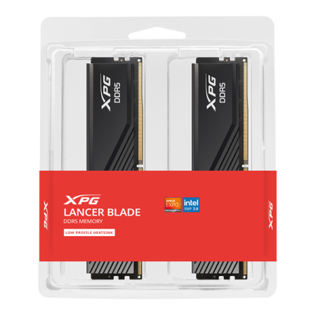 Фото ADATA LANCER BLADE DDR5 DIMM 32GB 5600MHz 2*16GB 46-45-45 1.1V BLACK DUAL TRAY