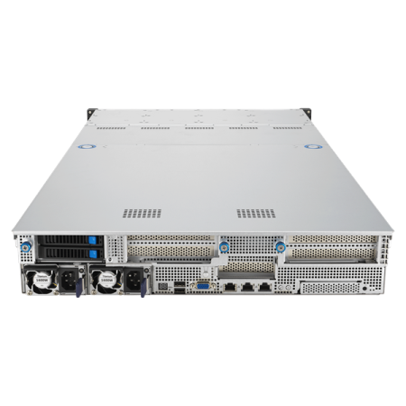 Фото ASUS RS521A-E12-RS12U: 2U, 1x AMD EPYC 9004/9005 SP5, 24x DDR5 RDIMM, 12x NVMe, 2x rear 2.5 SATA, 5x PCIe 5.0, OCP 3.0, up to 2x dual-slot GPU, 2x 1600W PSU