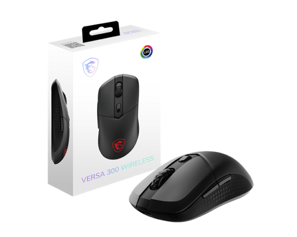 Фото Mouse MSI VERSA 300, Wireless, 60g, DPI 8000, Symmetrical design, black