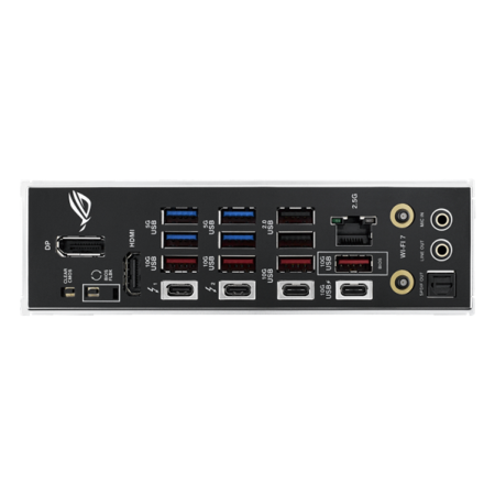 Фото ASUS ROG STRIX Z890-F GAMING WIFI, LGA1851, Z890, 4*DDR5, 4*SATA, 5*M.2, 8*USB 3.2, 2*Type-C, 2*PCIx16, 2*Thunderbolt™ 4, HDMI+DP, ATX; 90MB1I40-M0EAY0