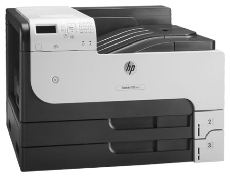 Фото HP LaserJet Enterprise 700 M712dn (A3, 1200dpi, 40ppm, 512Mb, 3trays 250+250+100, USB2.0/extUSBx2/GigEth/HIP/ePrint, repl. Q7543A, Q7545A)