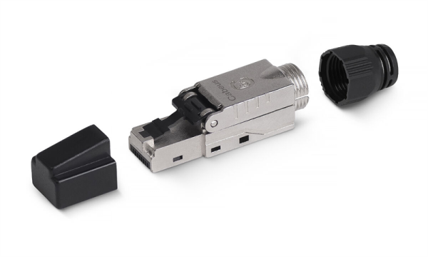 Cabeus 8P8C-SH-C6+ -TWP Коннектор с фиксатором кабеля и колпачком RJ-45(8P8C) под витую пару, категория до 6a, экранированный, для одножильного кабеля, для толстых жил 1.35-1.5 мм, со вст