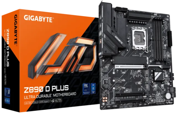 GIGABYTE Z890 D PLUS, LGA1851, Z890, 4*DDR5, 4*SATA, 4*M.2, 5*USB 3.2, 4*USB 2.0, Type-C, 3*PCIx16, 3*PCIx1, DP, ATX