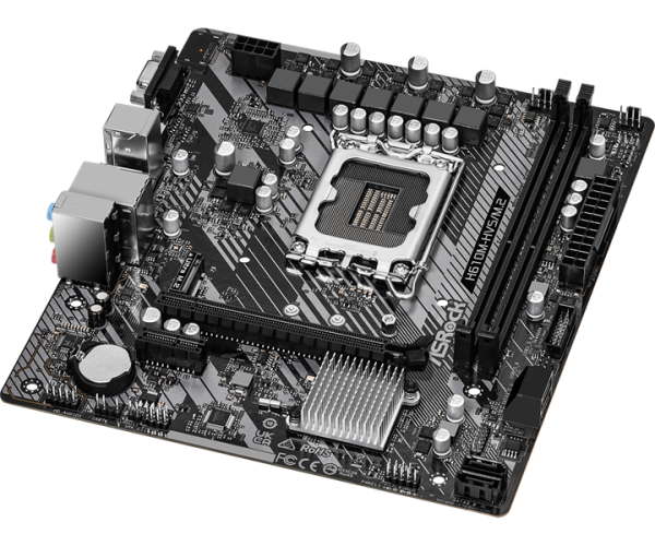 Фото ASROCK H610M-HVS/M.2 R2.0, LGA1700, H610, 2*DDR4, 4*SATA, 1*M.2, 2*USB 3.2, 4*USB 2.0, 1*PCIx16, 1*PCIx1, D-Sub+HDMI, mATX