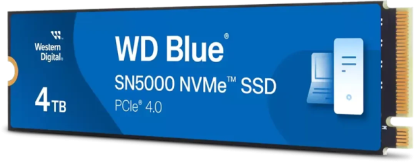 Western Digital Black SSD SN5000 M2.2280 PCIe 4.0 4Tb, 5500MBs/5000MBs, TBW 1200, WDS400T4B0E, 1 year