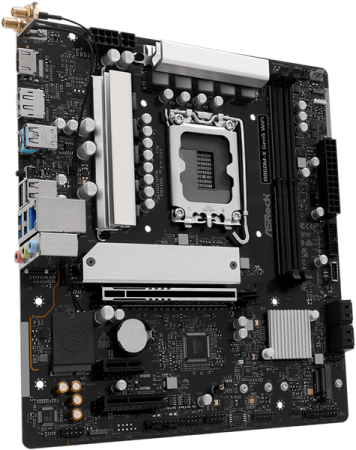Фото ASROCK B860M-X Gen5 WiFi, LGA1851, B860, 2*DDR5, 4*SATA, 2*M.2, 3*USB 3.2, 2*USB 2.0, Type-C, 2*PCIx16, 1*M.2 (Key E), HDMI+DP, mATX
