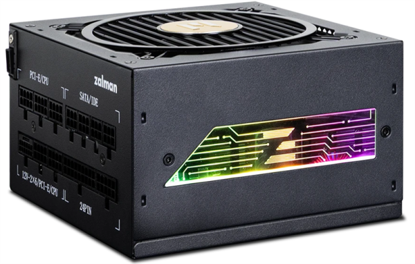 Фото Zalman ZM1000-TMX2 VIEW, 1000W, ATX12V v3.0, APFC, 12cm Fan, 80+ Gold Gen5, Full Modular, side ARGB lights, Retail